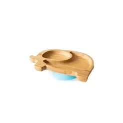 Eco Rascals Suction Plates & Bowls|Dishes, Utensils & Food Containers*Bamboo Suction Plate With Two Sections Elephant, Blue