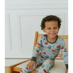 Ellie Sue Baby Sleepwear*- Baby Cars Bamboo Zipper Romper