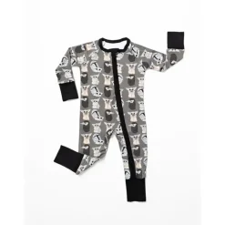 Ellie Sue Baby Sleepwear*- Baby Precious Cargo Bamboo Zipper Romper
