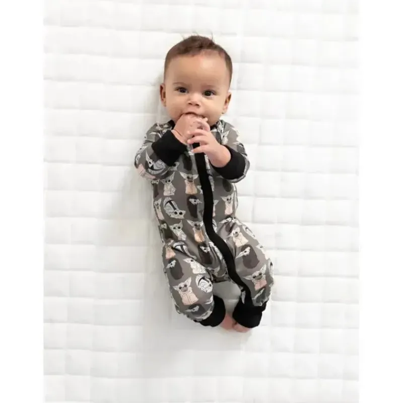 Ellie Sue Baby Sleepwear*- Baby Precious Cargo Bamboo Zipper Romper