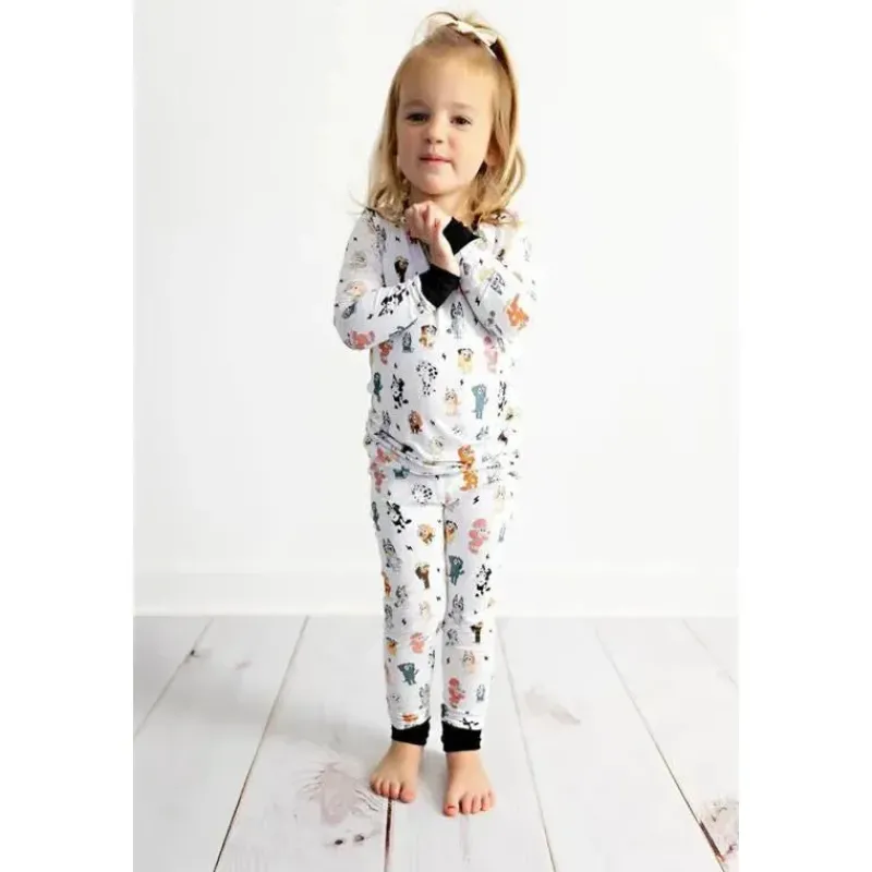 Ellie Sue Baby Sleepwear*- Blue Dog & Friends Bamboo Pajamas