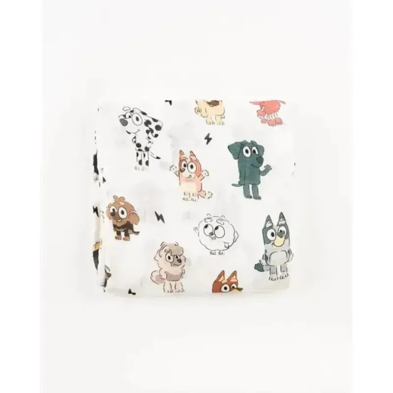 Ellie Sue Blankets & Quilts*- Blue Dog & Friends Bamboo Muslin Blanket
