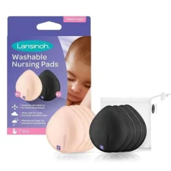 Lansinoh Breast Pump Accessories*Emerson Healthcare - Reusable Nursing Pads, 8 Absorbent Nursing Pads, Pink and Black Pads