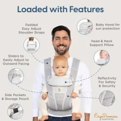 Ergobaby Front, Hip And Backpack Carriers*Ergo Baby - Omni Breeze, Slate Blue