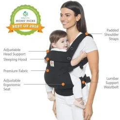Ergobaby Front, Hip And Backpack Carriers*Ergo Baby Four Position 360 Baby Carrier, Black