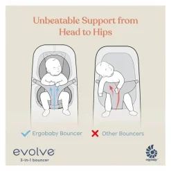 Ergobaby Bouncers, Swings & Rockers*- 3-in-1 Evolve Bouncer, Charcoal Grey