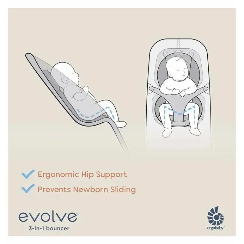 Ergobaby Bouncers, Swings & Rockers*- 3-in-1 Evolve Bouncer, Charcoal Grey