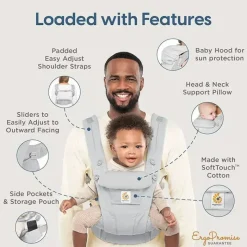 Ergobaby Front, Hip And Backpack Carriers*- Omni Dream All Carry Positions SoftTouch Cotton Baby Carrier, Natural Dots