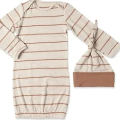 Everly Grey Pants & Shorts*- Maternity and Nursing PJ Pant Set for Mom and Baby, Mocha Stripe, Small