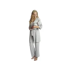 Everly Grey Pants & Shorts*- 3Pk Analise Maternity & Nursing PJ Pant Set for Mom, Heather Grey