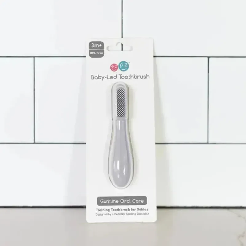 ezpz Oral & Nasal Care*- Baby-Led™ Toothbrush, Pewter