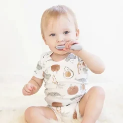 ezpz Oral & Nasal Care*- Baby-Led™ Toothbrush, Pewter