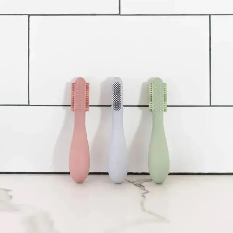 ezpz Oral & Nasal Care*- Baby-Led™ Toothbrush + Sensory Tongue Depressor Dual Pack, Blush