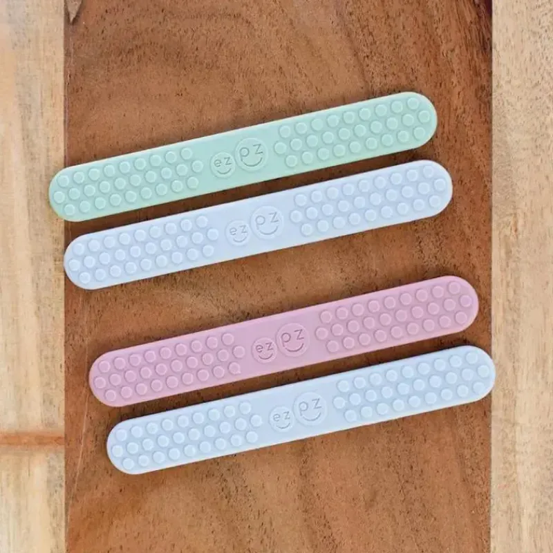 ezpz Oral & Nasal Care*- Baby-Led™ Toothbrush + Sensory Tongue Depressor Dual Pack, Blush