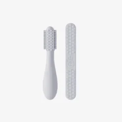 ezpz Oral & Nasal Care*- Baby-Ledâ„¢ Toothbrush + Sensory Tongue Depressor Dual Pack, Pewter