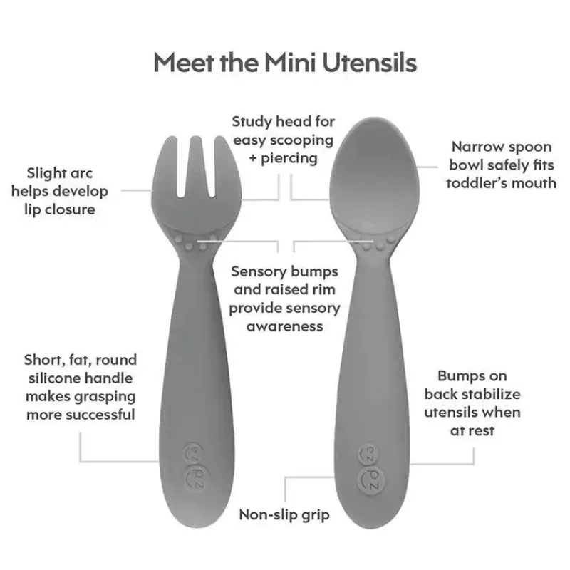 ezpz Utensils & Accessories|Dishes, Utensils & Food Containers*- Mini Utensils, Pewter