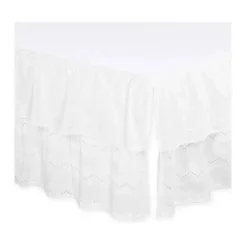 The Peanut Shell Bumpers, Liners & Skirts*Farallon Dust Ruffles Eyelet, White Floral