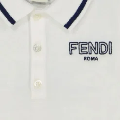 Fendi Baby Baby Tops*- Baby Boy Short Sleeve Polo Tee Logo Embroidery