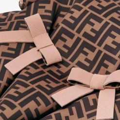 Fendi Baby Dresses|Baby Dresses & Skirts*- Baby Dress with All-Over Fendi Logo and Pink Blush Bow, 12M