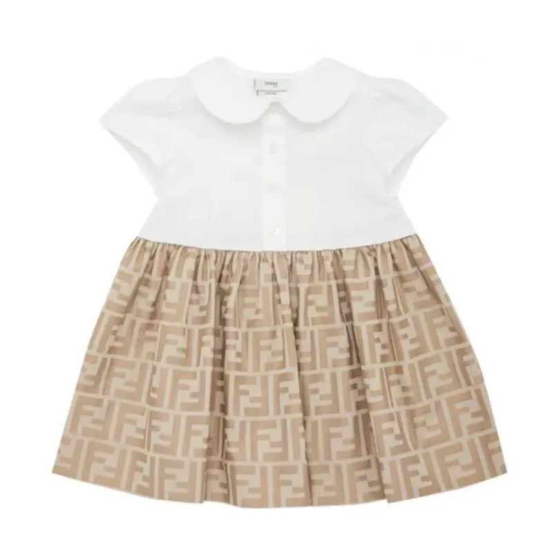 Fendi Baby Dresses|Baby Dresses & Skirts*- Baby Girl Short Sleeve Dress Buttons Down