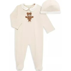 Fendi Baby Baby Sleepwear*- Baby Girl's FF Teddy Bear Footie & Beanie Set