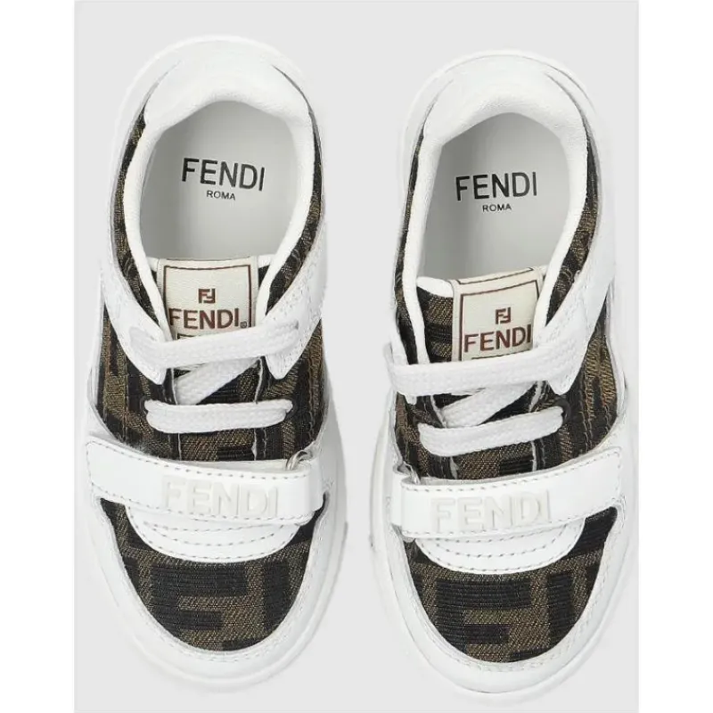 Fendi Baby Baby Shoes*- Babylace Up Velcro Ff Detailed Sneakers