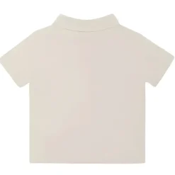 Fendi Baby Baby Tops*- Beige Cotton Jersey Baby Polo Shirt with Chest Pocket