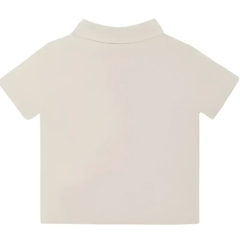 Fendi Baby Baby Tops*- Beige Cotton Jersey Baby Polo Shirt with Chest Pocket