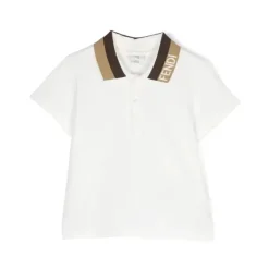 Fendi Baby Baby Tops*- Boy Embroidered Short Sleeve Polo Shirt
