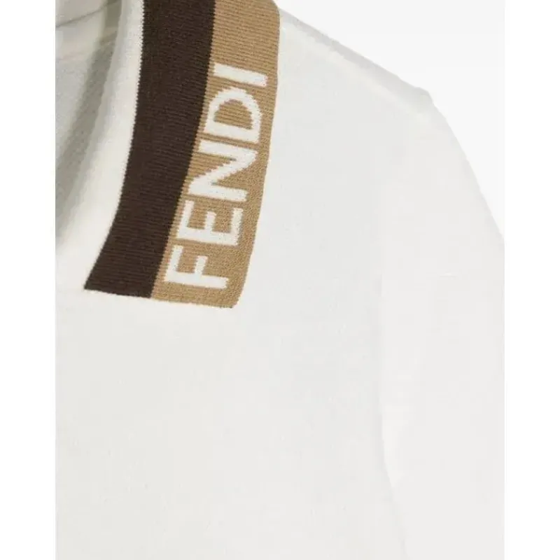 Fendi Baby Baby Tops*- Boy Embroidered Short Sleeve Polo Shirt