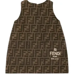 Fendi Baby Dresses|Baby Dresses & Skirts*- Brown Allover FF Print Dress