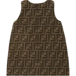 Fendi Baby Dresses|Baby Dresses & Skirts*- Brown Allover FF Print Dress