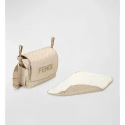Fendi Baby Diaper Backpacks*- Diaper Bag Ff Allover Beige