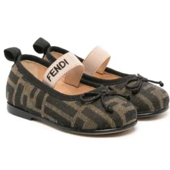 Fendi Baby Baby Shoes*- Girl Ff Alover Bow Ballerina Shoe