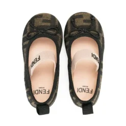Fendi Baby Baby Shoes*- Girl Ff Alover Bow Ballerina Shoe