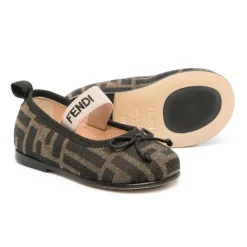 Fendi Baby Baby Shoes*- Girl Ff Alover Bow Ballerina Shoe