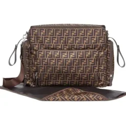 Fendi Baby Shoulder Bags*- Logo Zip-Up FF Diaper Bag