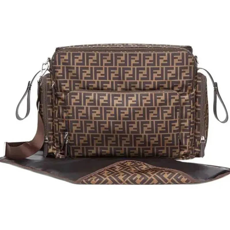 Fendi Baby Shoulder Bags*- Logo Zip-Up FF Diaper Bag
