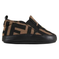 Fendi Baby Baby Shoes*- Neutral Ff Allover Slip On Crib Shoe