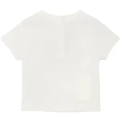 Fendi Baby Baby Tops*- Short Sleeve Tee With Embroidered Txt Logo, White