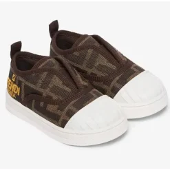 Fendi Baby Baby Shoes*- Tobacco Jacquard Junior Sneakers for First Steps