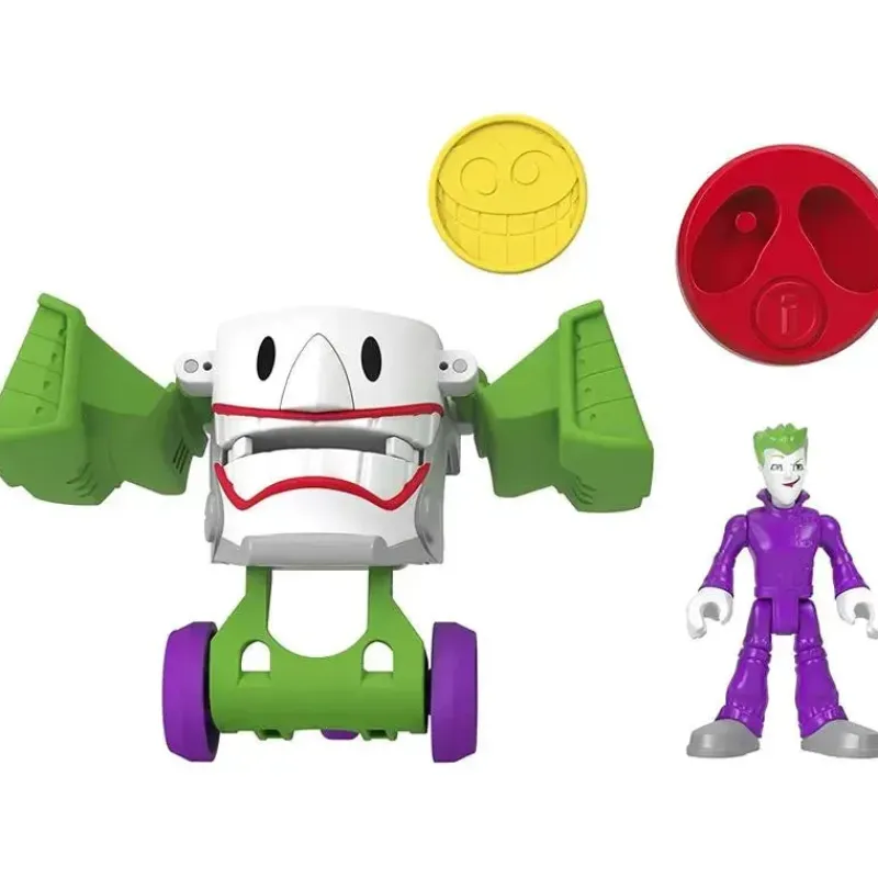 Kids Fisher-Price Super Heroes|Gift For Kids*Fisher Price - Imaginext DC Super Friends Head Shifters the Joker & Laff Mobile Figure Set