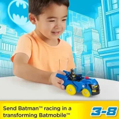 Fisher-Price Super Heroes*Fisher Price - Imaginext DC Super Friends Batman Toys Head Shifters Figure & Batmobile Vehicle Set