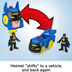 Fisher-Price Super Heroes*Fisher Price - Imaginext DC Super Friends Batman Toys Head Shifters Figure & Batmobile Vehicle Set