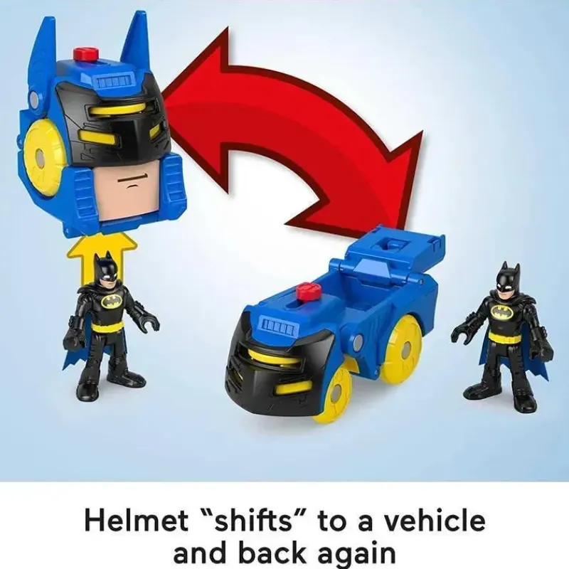 Fisher-Price Super Heroes*Fisher Price - Imaginext DC Super Friends Batman Toys Head Shifters Figure & Batmobile Vehicle Set