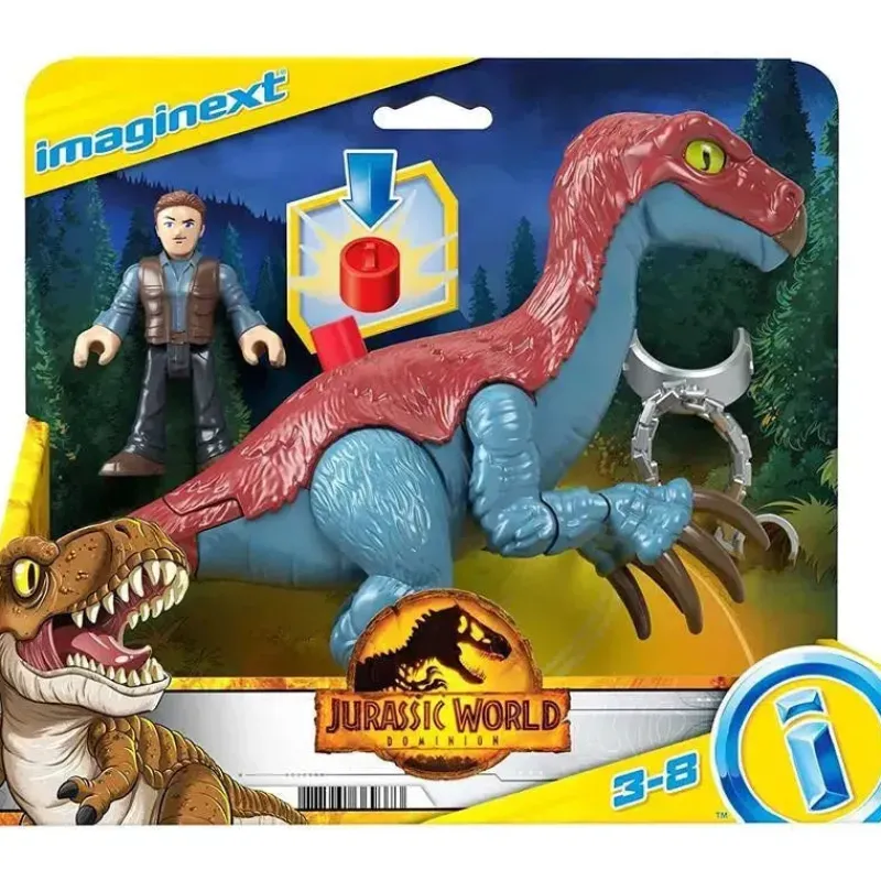 Kids Fisher-Price Gift For Kids*Fisher Price - Imaginext Jurassic World Dominion Therizinosaurus Dinosaur & Owen Toys