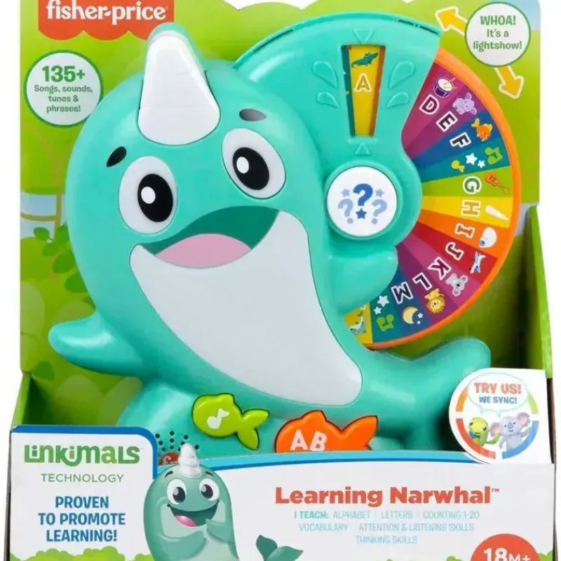 Fisher-Price Toys For 0-12 Months*Fisher Price - Linkimals Toddler Toy Learning Narwhal with Interactive Lights Music