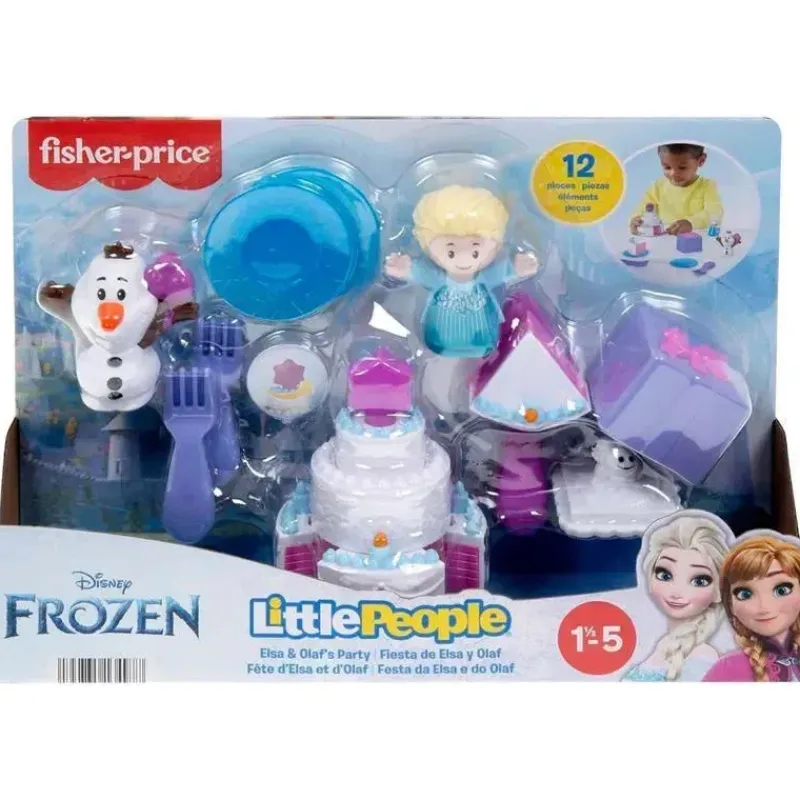 Fisher-Price Frozen|Playtime Gift Set*Fisher Price - Little People Toddler Toys Disney Frozen Elsa & Olaf’s Party 12-Piece Playset