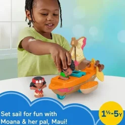 Fisher-Price Disney Princess*Fisher Price - Little People Toddler Toys Disney Princess Moana & Maui’s Canoe Sail Boat with 2 Figures