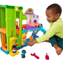 Fisher-Price Playtime Gift Set*Fisher Price - Little People Toddler Playset Light-Up Learning Garage with Smart Stages, Toy Car & Figures